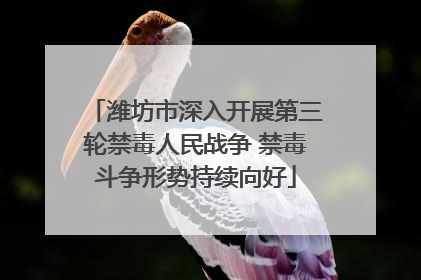 潍坊市深入开展第三轮禁毒人民战争 禁毒斗争形势持续向好