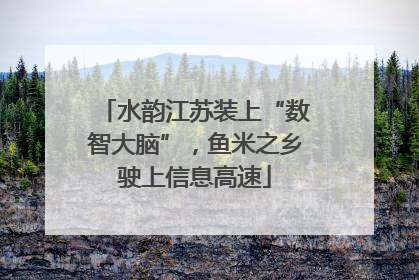 水韵江苏装上“数智大脑”，鱼米之乡驶上信息高速