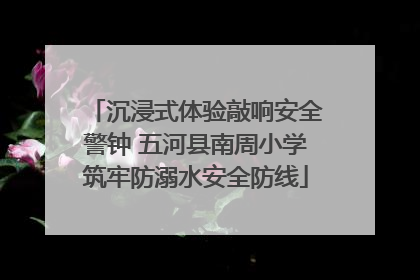 沉浸式体验敲响安全警钟 五河县南周小学筑牢防溺水安全防线