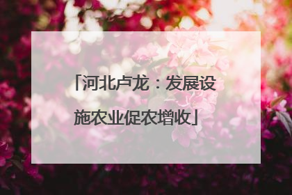 河北卢龙：发展设施农业促农增收