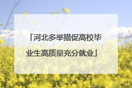 河北多举措促高校毕业生高质量充分就业