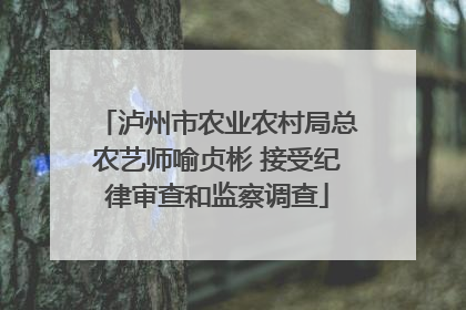 泸州市农业农村局总农艺师喻贞彬 接受纪律审查和监察调查