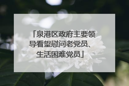 泉港区政府主要领导看望慰问老党员、生活困难党员