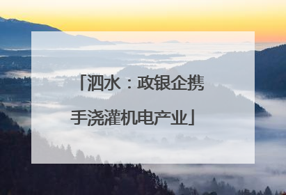 泗水：政银企携手浇灌机电产业