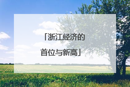 浙江经济的首位与新高