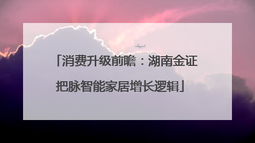 消费升级前瞻：湖南金证把脉智能家居增长逻辑