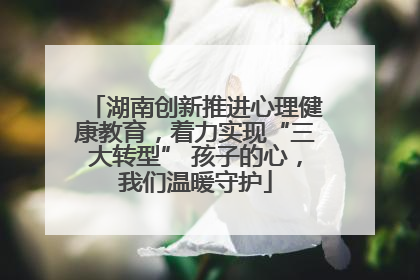 湖南创新推进心理健康教育，着力实现“三大转型” 孩子的心，我们温暖守护