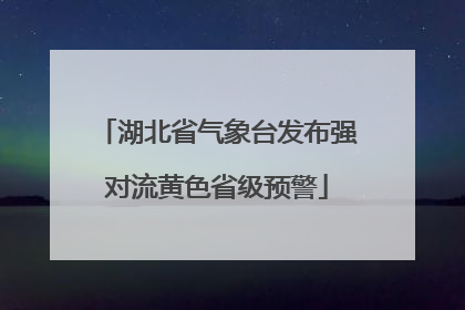 湖北省气象台发布强对流黄色省级预警