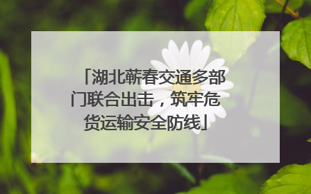 湖北蕲春交通多部门联合出击，筑牢危货运输安全防线