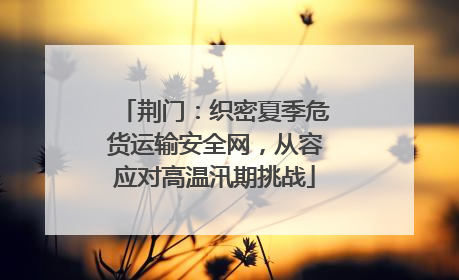 荆门：织密夏季危货运输安全网，从容应对高温汛期挑战