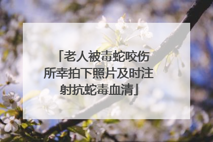 老人被毒蛇咬伤 所幸拍下照片及时注射抗蛇毒血清