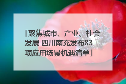 聚焦城市、产业、社会发展 四川南充发布83项应用场景机遇清单