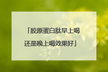胶原蛋白肽早上喝还是晚上喝效果好