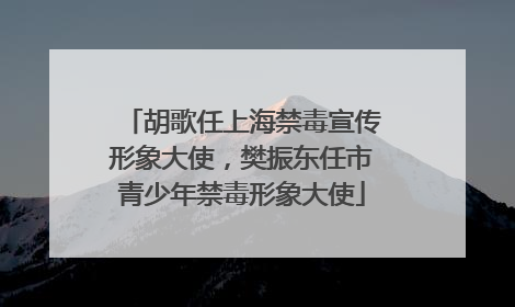 胡歌任上海禁毒宣传形象大使，樊振东任市青少年禁毒形象大使