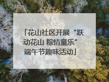 花山社区开展“跃动花山 粽情童乐”端午节趣味活动