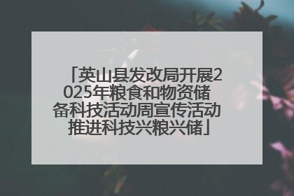 英山县发改局开展2025年粮食和物资储备科技活动周宣传活动 推进科技兴粮兴储