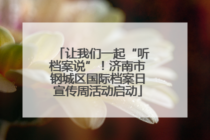 让我们一起“听档案说”！济南市钢城区国际档案日宣传周活动启动