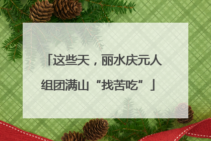 这些天，丽水庆元人组团满山“找苦吃”