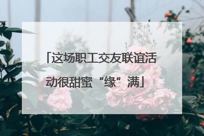 这场职工交友联谊活动很甜蜜“缘”满