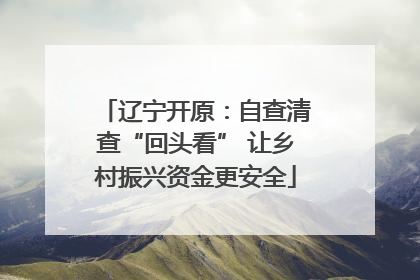 辽宁开原：自查清查“回头看” 让乡村振兴资金更安全