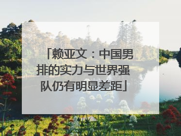 赖亚文：中国男排的实力与世界强队仍有明显差距