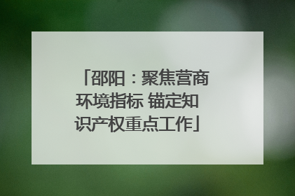 邵阳：聚焦营商环境指标 锚定知识产权重点工作