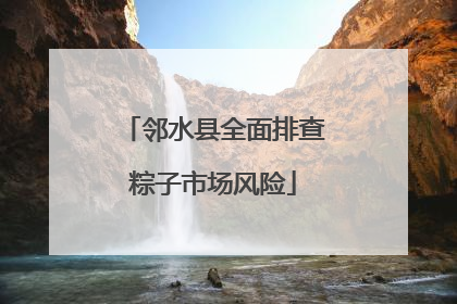 邻水县全面排查粽子市场风险