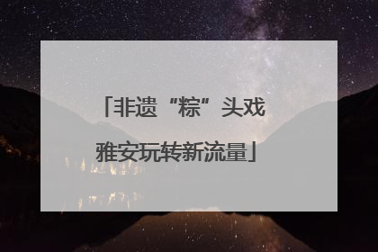非遗“粽”头戏 雅安玩转新流量
