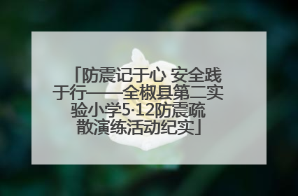 防震记于心 安全践于行——全椒县第二实验小学5·12防震疏散演练活动纪实