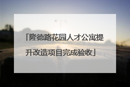 隆德路花园人才公寓提升改造项目完成验收