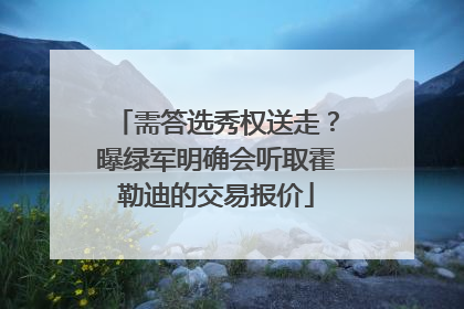 需答选秀权送走？曝绿军明确会听取霍勒迪的交易报价