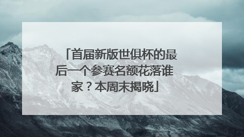首届新版世俱杯的最后一个参赛名额花落谁家？本周末揭晓