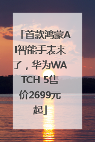 首款鸿蒙AI智能手表来了，华为WATCH 5售价2699元起