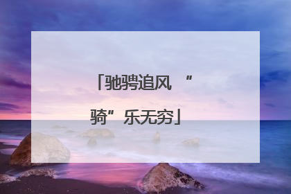 驰骋追风 “骑”乐无穷