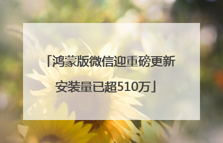 鸿蒙版微信迎重磅更新 安装量已超510万