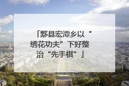 黟县宏潭乡以“绣花功夫”下好整治“先手棋”