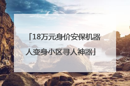 18万元身价安保机器人变身小区寻人神器