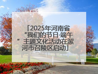 2025年河南省“我们的节日·端午”主题文化活动在漯河市召陵区启动