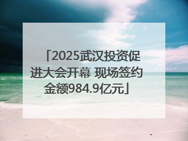 2025武汉投资促进大会开幕 现场签约金额984.9亿元