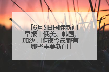 6月5日国际新闻早报丨俄美、韩国、加沙，昨夜今晨都有哪些重要新闻
