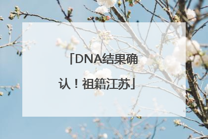 DNA结果确认！祖籍江苏