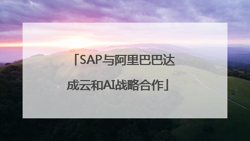SAP与阿里巴巴达成云和AI战略合作